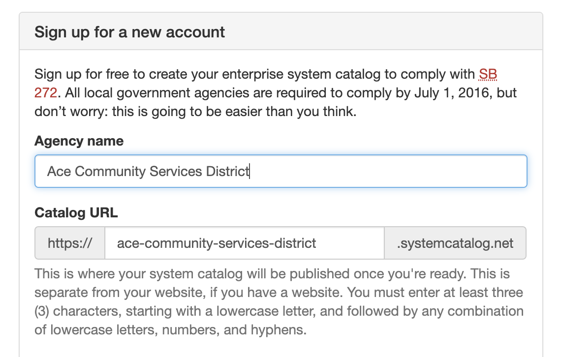 Creating and posting your Enterprise System Catalog